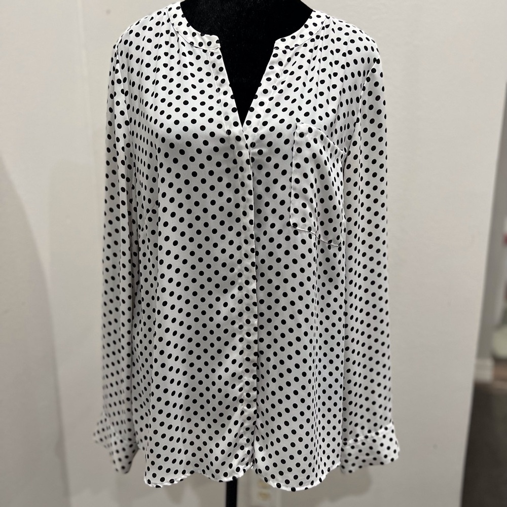 White with black polka dots, size 12, inc. blouse